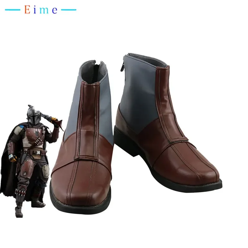 Jango Fett Cosplay Schuhe Bounty Hunter Cosplay Prop Pu Lederschuhe Halloween Karneval Stiefel nach Maß