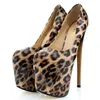 Sexy Leoparden-Plattform-Damenschuhe mit Absatz, modisch, 19 cm, extreme High Heels, runde Zehen, Marken-Fetisch-Party-Schuhe, Pumpe, große Größe 47