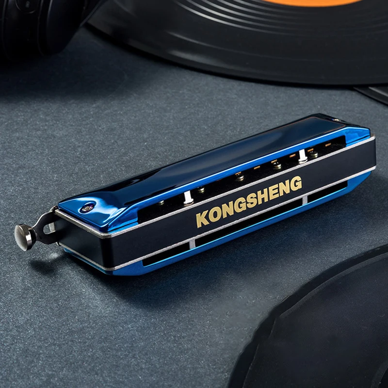 Kongsheng 12 Löcher Chromatische Mundharmonika Blau C Key Professionelle Mund Mundharmonika Professionelle Musical Instrument Mund Harfe Geschenke Image