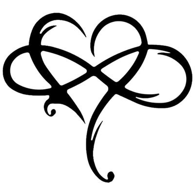 Unendlichkeitsherz-Wanddekoration aus Stahl, Wanddekoration aus Metall, Unendlichkeits-Herzschild Image
