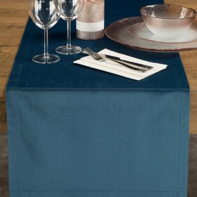 Samt-Tischdecke 40 X 140 Cm Marineblau