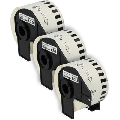 Set 3x Etiketten-Rolle 50mm x 30,48m (1 Etikette) Ersatz für Brother DK-22223 für Etiketten-Drucker Image