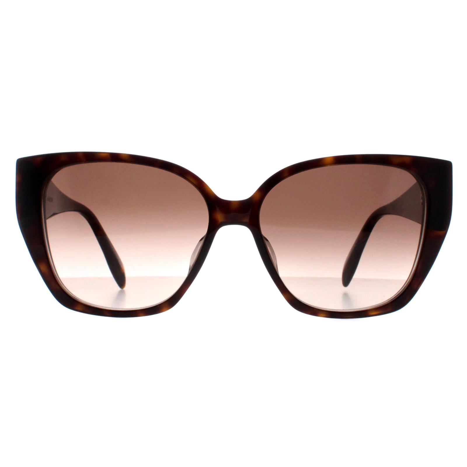 Alexander McQueen Cat Eye Damen Dunkel Havanna Braun Farbverlauf AM0284S Image