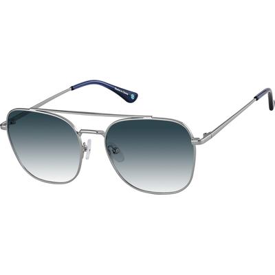 Zenni Men's Vintage Aviator Rx Sunglasses Silver Stainless Steel Full Rim Frame