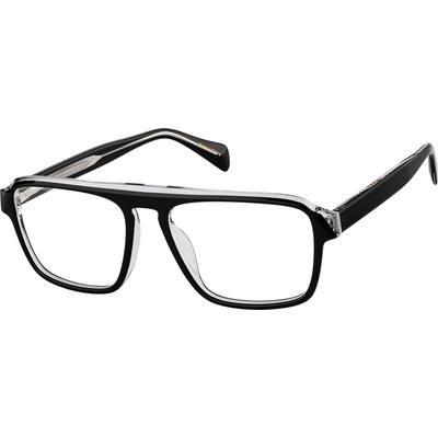 Zenni Men's Rectangle Glasses Black Plastic Full Rim Frame