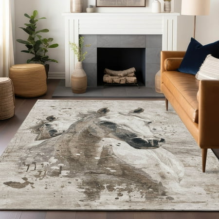 Addison Rugs Chantille Indoor/Outdoor Transitional Animal Ivory Washable Rectangle Rug 5 x 7 6