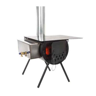 Colorado Cylinder Stoves Mesa Stove Package with 1.1 Gallon Water Heater - Black
