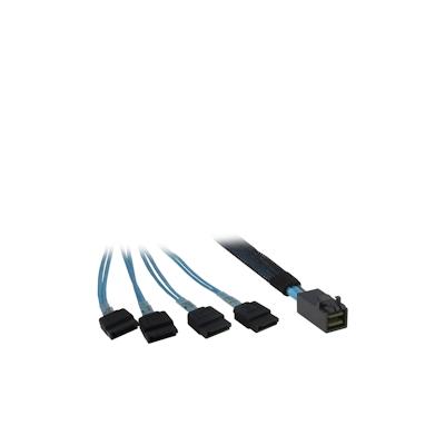 Inter-Tech 0.5m SFF 8643/4x SATA, 0,5 m, SFF 8643, 4x SATA, Männlich/Männlich, Schwarz, Blau, 35 g