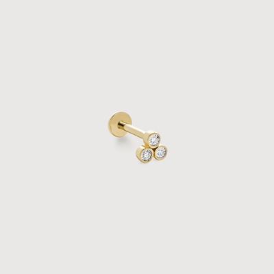 Gold Lab Grown Diamond Cluster Single Labret Piercing Earring Lab Grown Diamond
