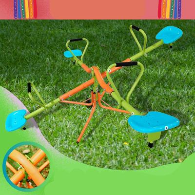XSS004 outdoor playground four seats seesaw for kids 360 degree rotating sturdy plastic seat seesaw