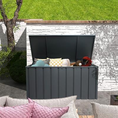 Outdoor Storage Deck Box Waterproof, Large Patio Storage Bin (Dark Gray)