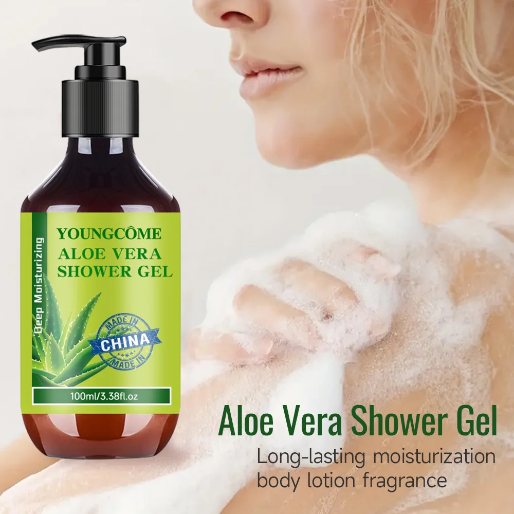 YOUNGCOME nährt sanft die gesamte Körperhaut, reinigt die Poren gründlich, Aloe Vera Deep Cleansing Moisturizing Bath Gel, 100 ml Image