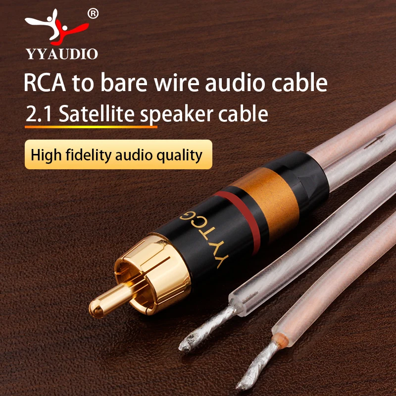 ​ HiFi RCA Lautsprecherkabel Blank Draht Mit Austauschbarem Stecker Lautsprecherkabel Zu RCA Stecker Stecker Adapter Zu Blanken Draht Image