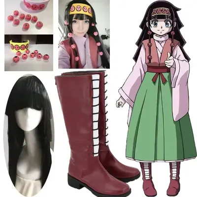 Anime Jäger Alluka Zoldyck Cosplay Schuh Stiefel Aruka Zorudikku Perücken Haar tragen Kostüm Jäger Halloween Requisiten für Frauen Männer Party Image