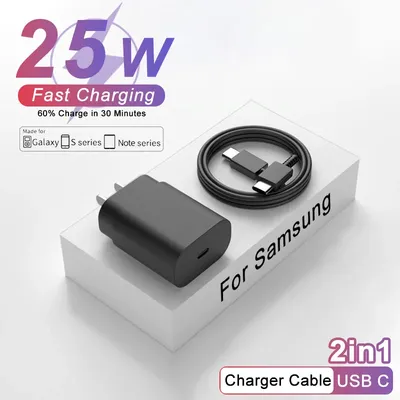 25w USB C Schnell ladegerät für for Samsung Galaxy S24 S23 S22 S21 S20 Ultra Plus A55 A54 A53 Wanda Image