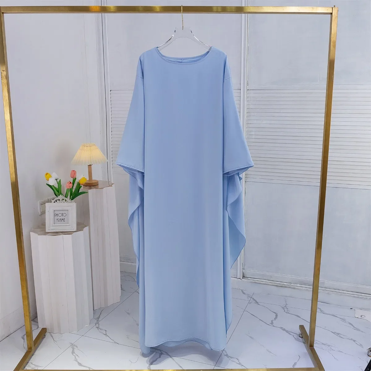 Muslimische abayas muslimische maxi party kleid lose islamische kleider frauen jilbabs elegante lässige feste robe ramadan kleider kaftan Image