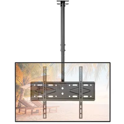 Decken-TV-Halterung, TV-Halterung für 26-65-Zoll-Fernseher, TV-Deckenhalterung mit Drehgelenk, Neigung und 6 Höhenverstellbar, max. VESA 400 x 400 mm