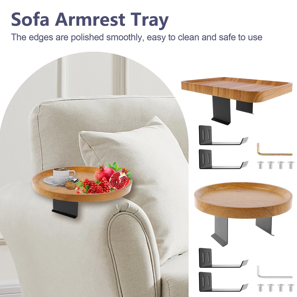 Sofa Armlehne Holz Tablett 5,5-15cm Breite verstellbare Couch Arm Tisch multifunktion ale Sessel Tisch Tablett für Getränke Snacks Obst