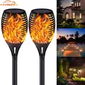 1/2/4/8 pièces lumières de flamme solaire 12LED ampoules scintillantes étanche décoration de jardin extérieur pelouse chemin cour Patio nuit lampadaires