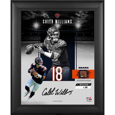 Caleb Williams Chicago Bears 11" x 14" Impact Collage mit einem Stück eines beim Spiel verwendeten Footballs - Limitierte Auflage von 250 Image