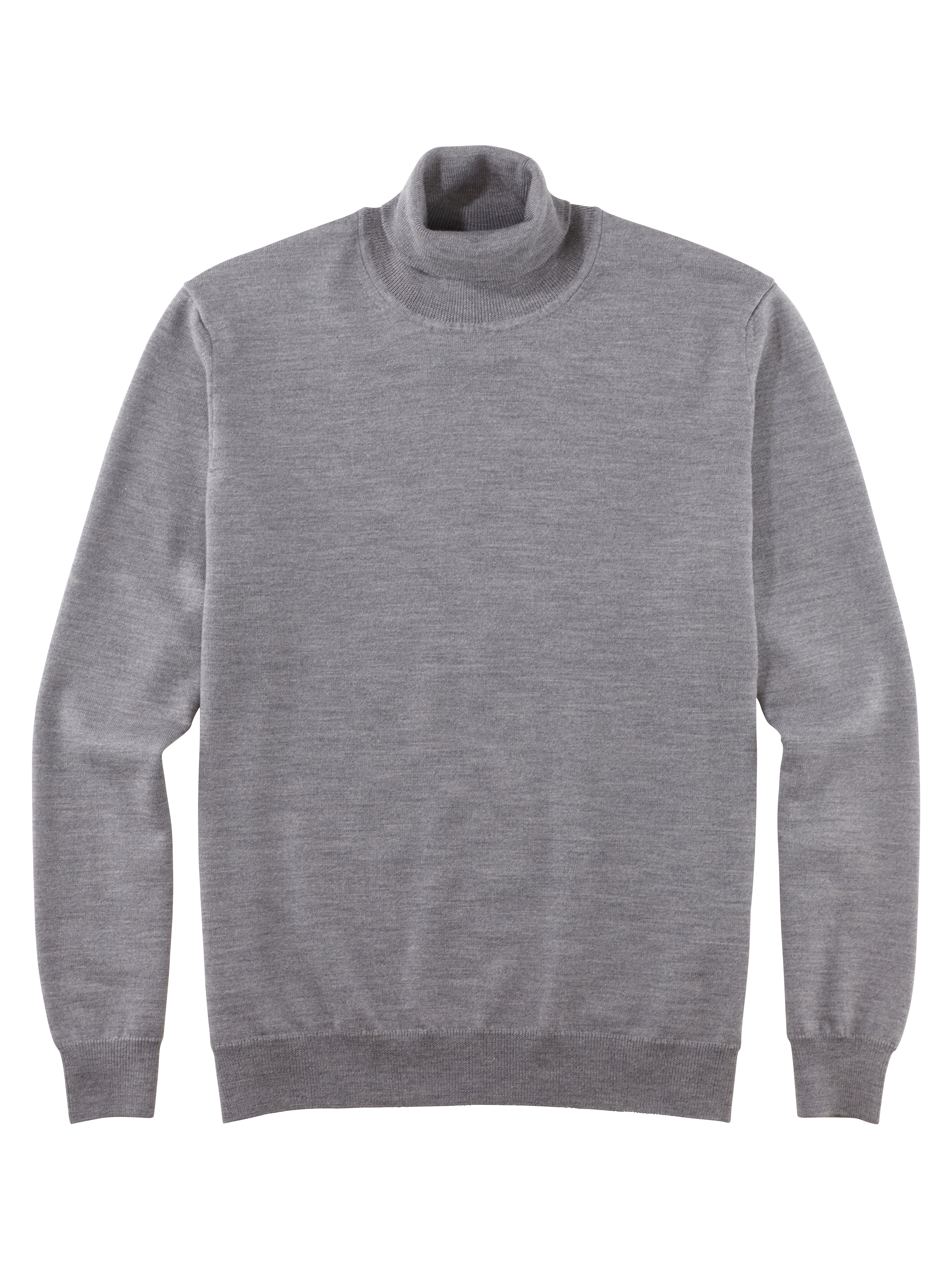 Rollkragenpullover OLYMP "OLYMP Strick Casual", Herren, Gr. M, grau (silbergrau), Strick, Obermaterial: 100% Schurwolle, regular fit, Strickbündchen, Pullover Rollkragenpullover