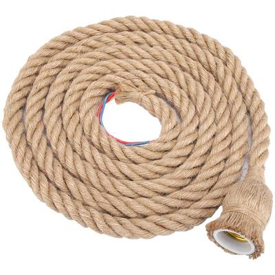 3m E27 Vintage Hanfseil Deckenleuchte Sockel Hängelampe Lampenfassung 85-265V - Sjlerst Image