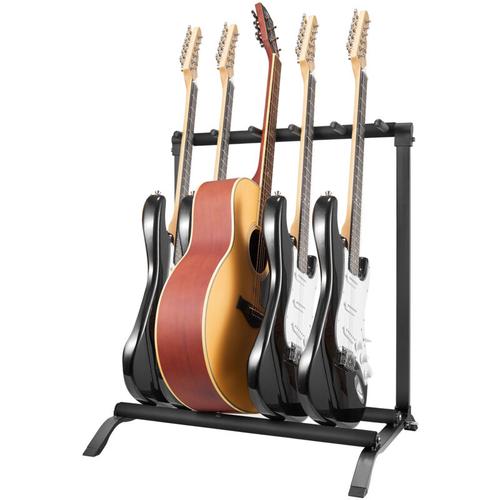 Gitarrenständer mit 5 Fächern, für bis zu 5 Gitarren, bodenstehendes Display für mehrere Gitarren,