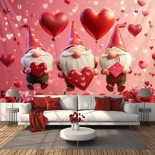 Hochzeitsdekorationen Hintergrund Fotowandbehang große Wandteppich Kunst Wanddekoration Decke Vorhang Heim Schlafzimmer Wohnzimmer Dekoration Zwerg Herz Image
