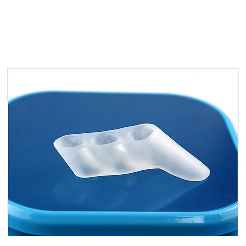 Silikon-String-Sandale Zehenflip Großzehenspreizer Kissen Ballenpolster Hartsilikon Zehentrenner 3-Loch Hallux Valgus Orthopädische Abstandshalter Hallux Valgus Überlappender Hammer Fußkorrektor Image