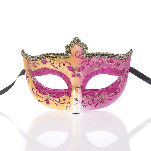 Karneval 2026 Karnevalsmaske Arlecchina Karneval Venezianische Maske Columbina Halbgesicht Erwachsene Damen Halloween Karneval Party Maskerade Karneval von Venedig Einfaches Karnevalskostüm Verkleiden Image