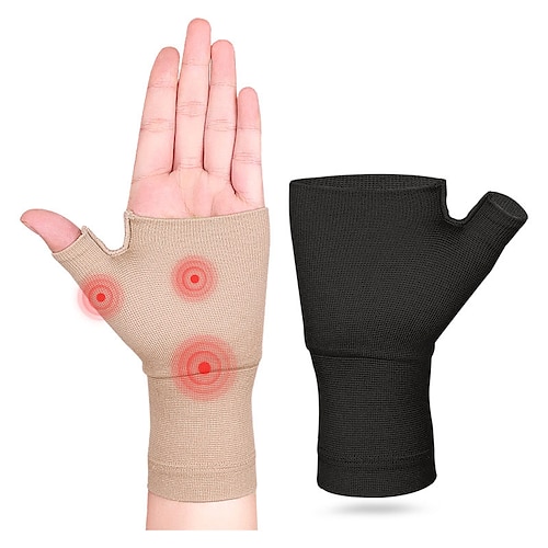 1pc Unisex-Handgelenk-Daumen-Stützhülse fingerlose Handgelenk-Handschuhe Kompressions-Arthritis-Handschuhe Sport-Handgelenk-Stützklammer für Ermüdungssport-Schreiben Image
