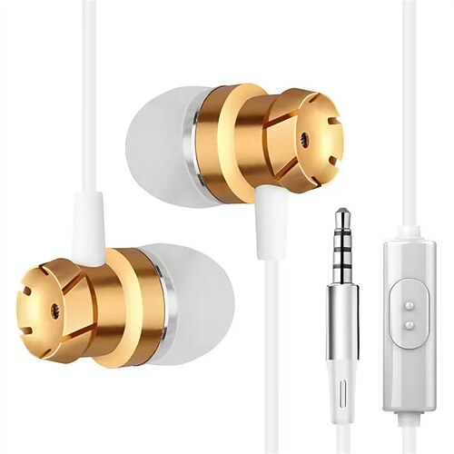 Metallkabelgebundener Super-Bass-Ohrhörer, eingebautes 3,5-mm-Mikrofon, Freisprecheinrichtung, Rauschunterdrückung, Gaming-Universal-Headset, Sport-Ohrhörer Image