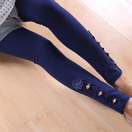 kinderkleidung Mädchen Gamaschen Feste Farbe Täglich Schulanfang 4-12 Jahre Frühling Rosa Marineblau Grau Image