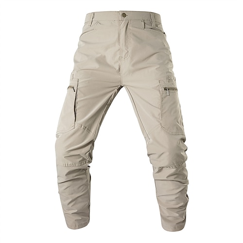 Herren Cargohose Cargohosen Taktische Hose Hose Hosen Elastische Taille Multi Pocket Gerade geschnitten Glatt Wasserdicht Schnelltrocknend In voller Länge Outdoor Casual Täglich Modisch Strassenmode Image