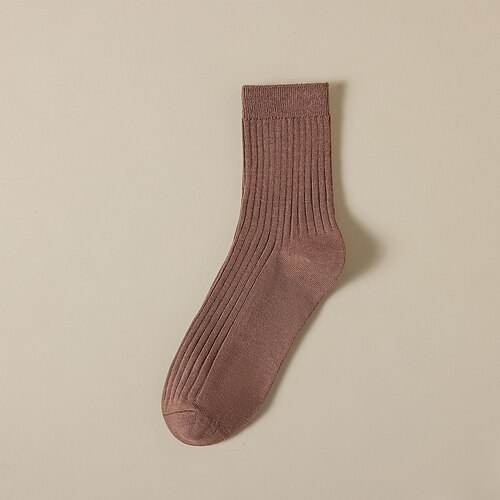Herren 1 Paar Socken Schwarz Weiß Farbe Einfarbig Mittel Frühling Herbst Winter Strickware Elegant Image