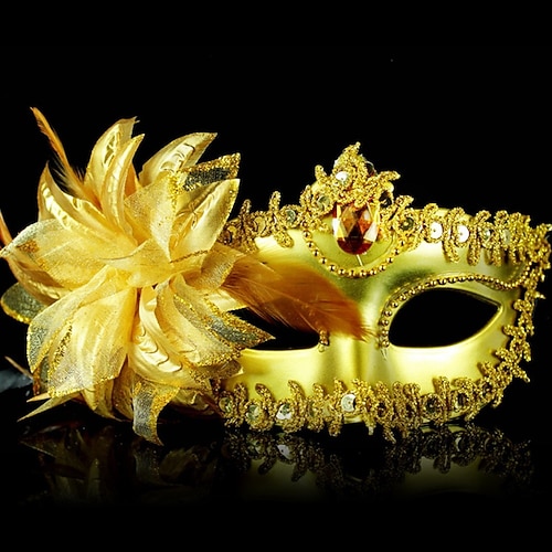 Karneval 2026 Karnevalsmaske Arlecchina Karneval Venezianische Maske Columbina Blumen Stil Halbgesicht Erwachsene Damen Halloween Karneval Party Maskerade Karneval von Venedig Einfaches Image