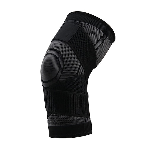 Ein Paar Kompressions-Knieschutz mit kurzem Riemen Übung Fitness Laufen Bergsteigen Basketball-Knieschutz Atmungsaktiver Nylon-Strick-Sport-Knieschutz Image