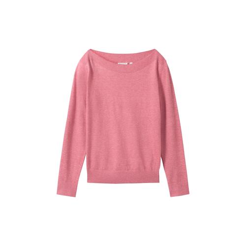 TOM TAILOR Damen Basic Strickpullover, rosa, Uni, Gr. XS