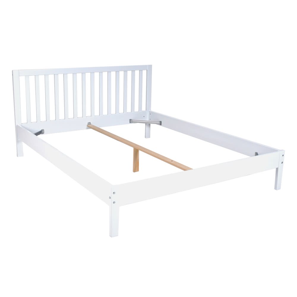 Lit 2 places en épicéa, blanc, 140x190 cm