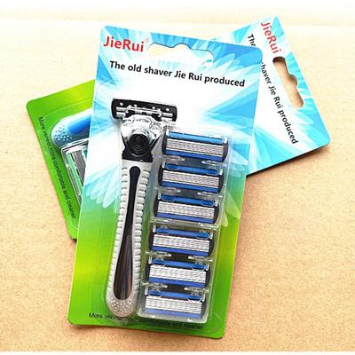 Classic 3-Piece Metal Double Edge Eco Safety Razor Long Handle Wet Shaving Kit for Men Women with 6 Platinum Blades