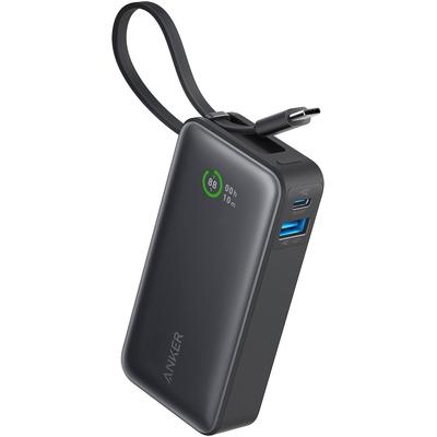 ANKER Powerbank "Nano Power Bank (30 W, integriertes USB-C-Kabel)", schwarz, 10000mAh, Akkumulatoren Image