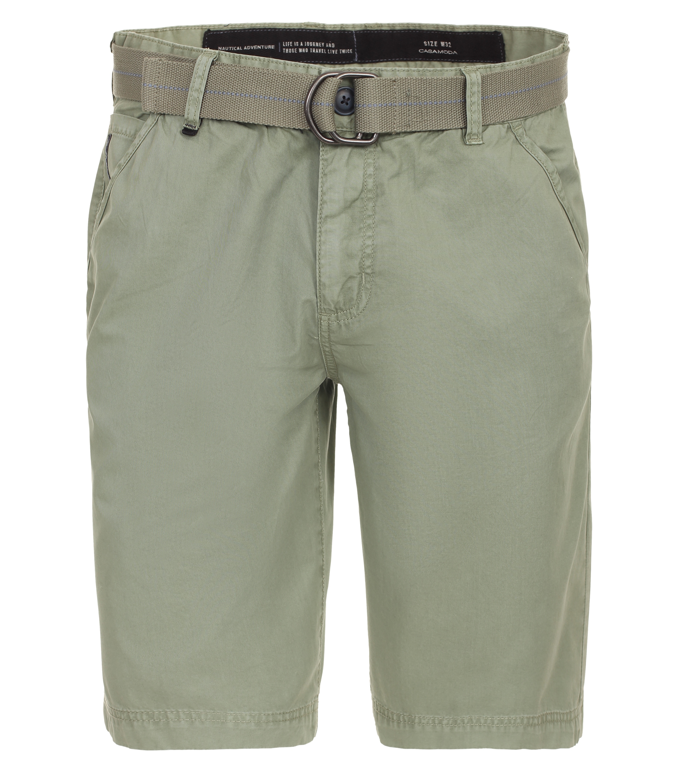 Chinoshorts CASAMODA "CASAMODA Chino Shorts uni", Herren, Gr. 40, Normalgrößen, grün (hellgrün), 100% Baumwolle, Hosen Chinoshorts Image