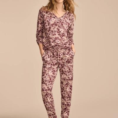 Lucky Brand Printed Sleepwear Set in Medium Beige, Size M