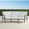 Carlisle Curved Sofa with Cushions in Onyx Aluminum - Quick Dry, Vista Boucle Vanilla - Frontgate