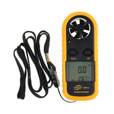 GM816 Portable Anemometer Thermometer Wind Speed Gauge Meter Anemometro Windmeter 30m/s LCD Digital Airflow Measure Tool