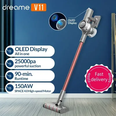25kPa Dreame V11 Handheld Wireless Vacuum Cleaner OLED Display Portable Cordless All In One Dust Collector Floor Carpet Cleaner