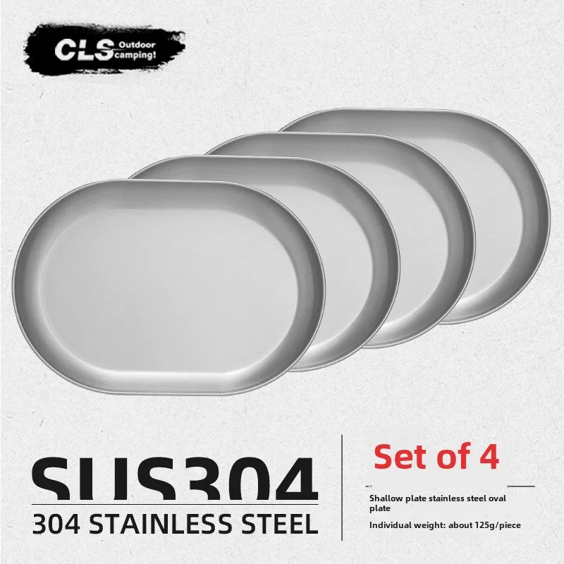 CLS&NOBANA Newset Outdoor 304 Edelstahl Reise tragbarer Grill Camping Haushalt großes Suppenbecken kleine flache Platte