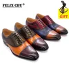 Klassische Herren Oxford Schuhe hand gefertigte echte Leder Kalbsleder Brogue Schuhe Hochzeits feier Cap Toe formelle Schuhe für Männer