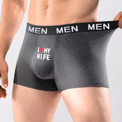 Herren-Boxershorts mit lustigem Buchstaben-Aufdruck, atmungsaktive Badehose mit Aufdruck „I Love My Image