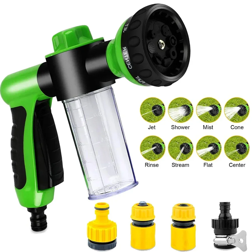 Hund Dusche Sprayer 8 in 1 Haustier Bad Reinigung Katze Hund Dusche Pistole Hochdruck Schlauch Düse Schaum Garten auto Tier Hund Waschen Werkzeug Image